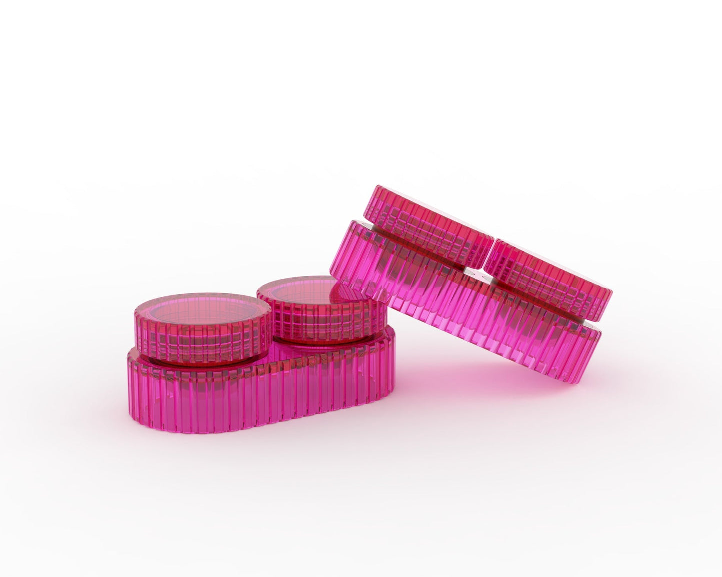two all pink contact lens cases