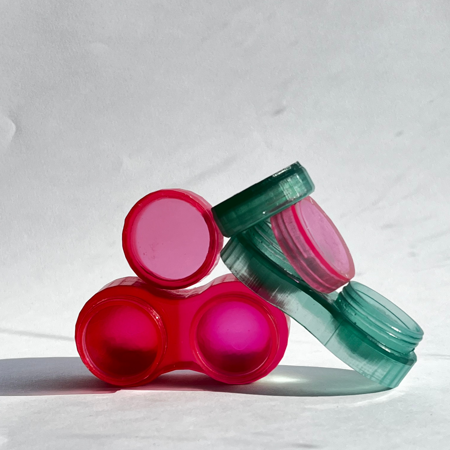 Colorful Red & Green contact lens case