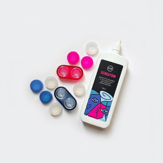JADE contact lens case with Oté Sensation lens solution starter pack